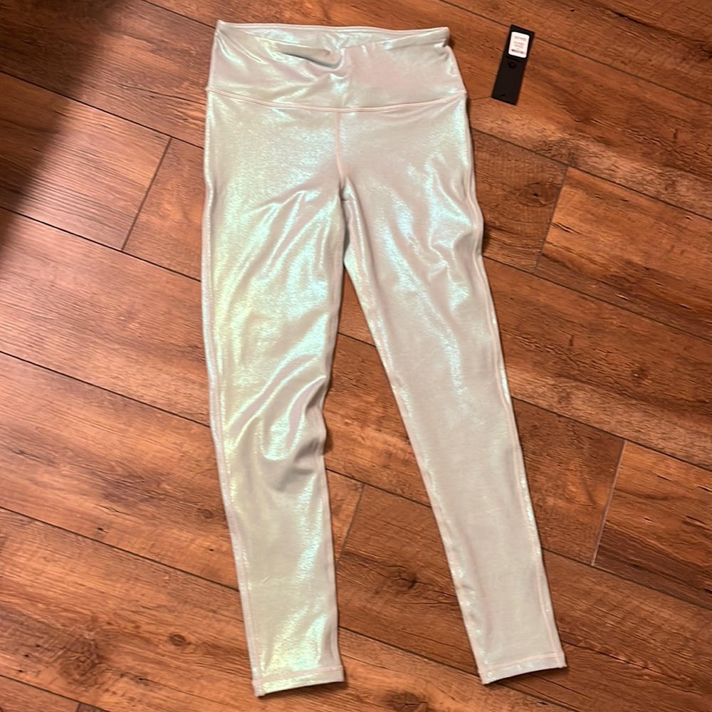 Mono B pearlescent holo foil leggings with tags